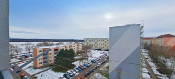 Pohled z balkonu - Pronájem bytu 3+1 v osobním vlastnictví 76 m², Hodonín
