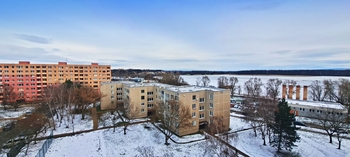 Pohled z balkonu - Pronájem bytu 3+1 v osobním vlastnictví 76 m², Hodonín