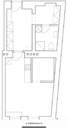 Plánek bytu - Pronájem bytu 1+kk v osobním vlastnictví 45 m², Brno