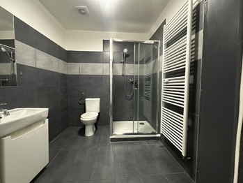 Koupelna s toaletou - Pronájem bytu 1+kk v osobním vlastnictví 45 m², Brno