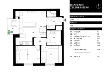 Prodej bytu 3+kk v osobním vlastnictví 71 m², Praha 9 - Hrdlořezy