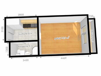 Pronájem bytu 1+kk v osobním vlastnictví 27 m², Kuřim