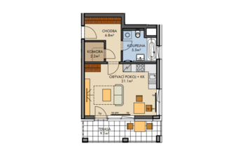 Pronájem bytu 1+kk v osobním vlastnictví 48 m², Praha 6 - Ruzyně