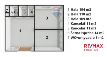 Pronájem výrobních prostor 454 m², Měřín