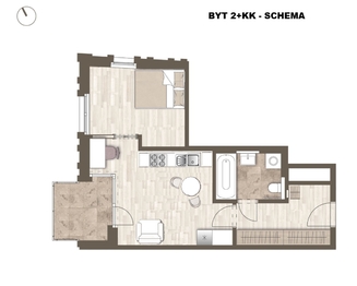 Pronájem bytu 2+kk v osobním vlastnictví 43 m², Praha 5 - Stodůlky