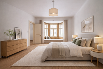 Vizualizace ložnice 1 - Prodej bytu 2+kk v osobním vlastnictví 84 m², Praha 7 - Bubeneč