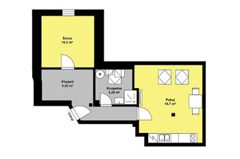 Pronájem bytu 2+kk v osobním vlastnictví 44 m², Kolín