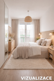 Vizualizace ložnice - Prodej bytu 2+1 v osobním vlastnictví 60 m², Ostrava