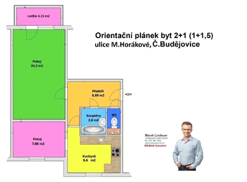 Prodej bytu 2+1 v osobním vlastnictví 54 m², České Budějovice