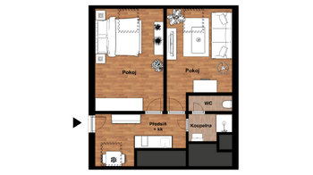 Pronájem bytu 2+1 v osobním vlastnictví 48 m², Luštěnice