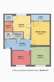 Prodej bytu 3+1 v osobním vlastnictví 91 m², Nové Město na Moravě