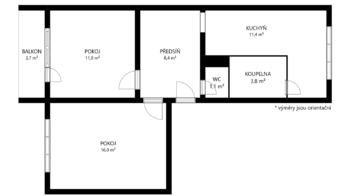 Prodej bytu 2+1 v družstevním vlastnictví 54 m², Hustopeče