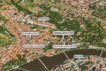 Mapka - Prodej bytu 4+1 v osobním vlastnictví 118 m², Praha 1 - Malá Strana