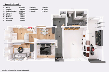 Půdorys. - Prodej domu 108 m², Nová Včelnice