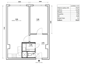Prodej bytu 2+kk v osobním vlastnictví 44 m², Praha 4 - Chodov