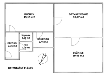 Pronájem bytu 2+1 v osobním vlastnictví 63 m², Kladno