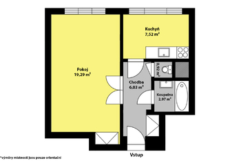 Pronájem bytu 1+1 v osobním vlastnictví 37 m², Kolín
