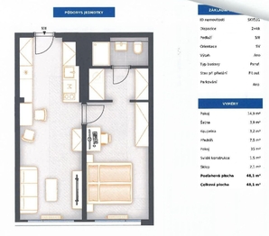 Prodej bytu 2+kk v osobním vlastnictví 60 m², Praha 4 - Chodov