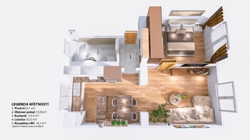 Pronájem bytu 2+1 v osobním vlastnictví 53 m², Brno