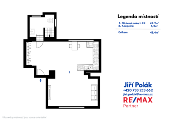 Pronájem bytu 1+kk v osobním vlastnictví 49 m², Praha 9 - Střížkov