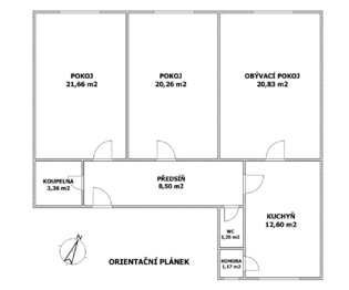 Pronájem bytu 3+1 v osobním vlastnictví 90 m², Kladno