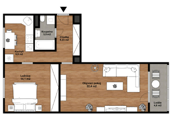 Prodej bytu 2+1 v družstevním vlastnictví 67 m², Ostrava