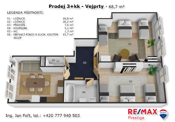 Prodej bytu 3+kk v osobním vlastnictví 76 m², Vejprty
