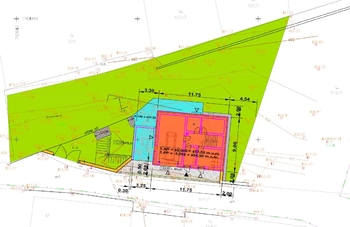 situace_stávající projekt - Prodej pozemku 759 m², Rudolfov