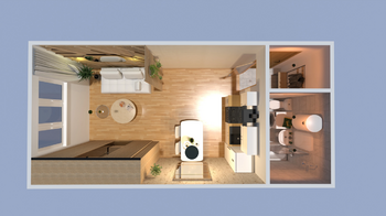 Náš půdorys  - Prodej bytu 1+kk v osobním vlastnictví 28 m², Praha 4 - Michle