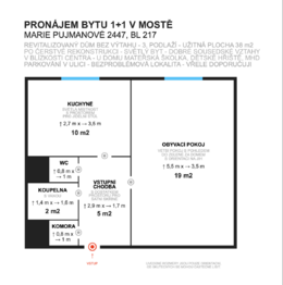 Pronájem bytu 1+1 v družstevním vlastnictví 38 m², Most