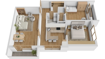 Půdorys - Prodej bytu 3+1 v osobním vlastnictví 79 m², Břeclav