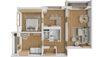 Půdorys - Prodej bytu 3+1 v osobním vlastnictví 79 m², Břeclav