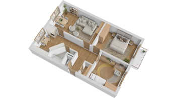 Půdorys - Prodej bytu 3+1 v osobním vlastnictví 77 m², Břeclav