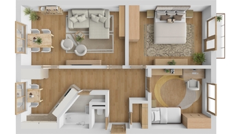 Půdorys - Prodej bytu 3+1 v osobním vlastnictví 77 m², Břeclav