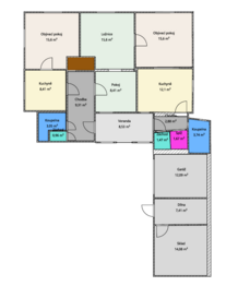 Půdorys - Prodej domu 87 m², Vysoké Veselí