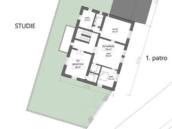 Plán 1. patra - Pronájem kancelářských prostor 270 m², Běloky