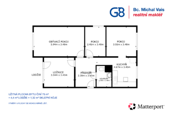 Prodej bytu 4+1 v osobním vlastnictví 75 m², Klášterec nad Ohří