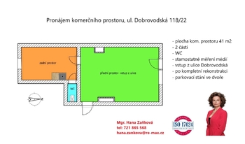 Pronájem obchodních prostor 41 m², České Budějovice