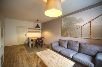 obývák s jídelnou - Prodej bytu 3+1 v osobním vlastnictví 80 m², Rokycany