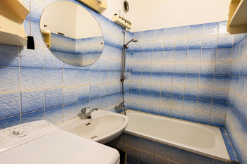 koupelna je ve zděném jádře - Prodej bytu 1+kk v družstevním vlastnictví 34 m², Praha 3 - Žižkov