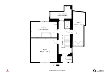 Půdorys 1.NP - Prodej domu 131 m², Jáchymov