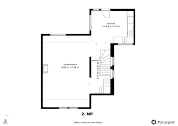Půdorys 2. NP - Prodej domu 131 m², Jáchymov