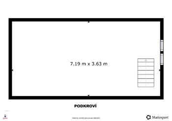 Půdorys podkroví - Prodej domu 131 m², Jáchymov