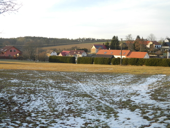 Borovany výhledem od pozemku. - Prodej pozemku 1131 m², Borovany