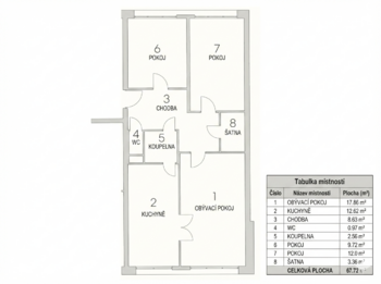 Prodej bytu 3+1 v družstevním vlastnictví 68 m², Neratovice
