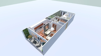 Náš půdorys + vizualizace  - Prodej bytu 3+kk v osobním vlastnictví 86 m², Praha 5 - Stodůlky