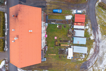Pohled z výšky - Prodej bytu 3+1 v osobním vlastnictví 60 m², Čejetice