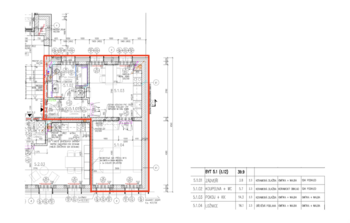 Plánek - Pronájem bytu 1+1 v osobním vlastnictví 40 m², Praha 5 - Košíře