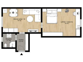 Pronájem bytu 2+kk v osobním vlastnictví 50 m², Pardubice