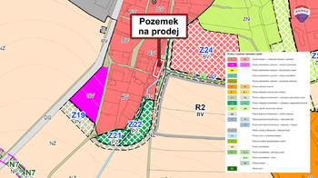 Náhled z Územního plánu - Prodej pozemku 388 m², Žitenice